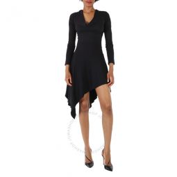 Ladies Black Jersey Long Sleeve Dress, Brand Size 40 (US Size 6)