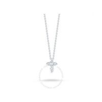 Tiny Treasures White Gold Small Diamond Cross Pendant Necklace - 001883AWCHX0