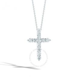 Tiny Treasures White Gold Diamond Cross Pendant Necklace -