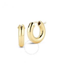 18kt Yellow Gold Small Wide Hoop Earrings - 15mm