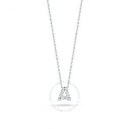 18K White Gold Tiny Treasures Diamond Letter A Pendant