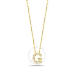 18K Yellow Gold 0.06Ct Diamond Tiny Treasures Letter G Necklace - 001634Aychxg