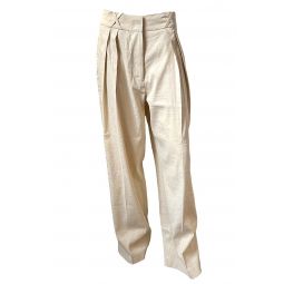 Tailored Linen-Blend Trousers - Cream