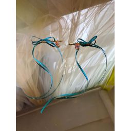 DELICATE BOW PINS - TEAL