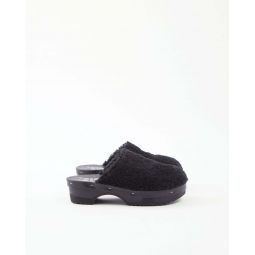 Curly Shearling Clogs - Black