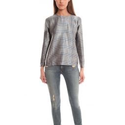 Chase Top - Houndstooth Silver