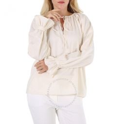 Ladies White Ava Cotton Blouse, Brand Size 36 (US Size 2)