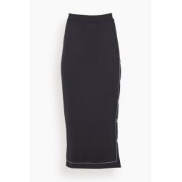 Midi Snap Skirt in Black