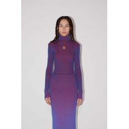 BICOLOUR RIB TOP - Purple