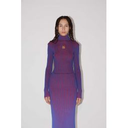 BICOLOUR RIB TOP - purple