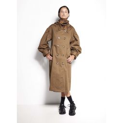 East Element Double Breasted Pleat Sleeve Trench - Tobacco