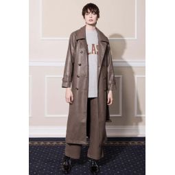 Vegan Leather Highway Trench - Coffee