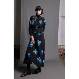 Femme Fatale Dress - Electric Blue Print