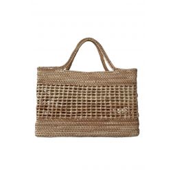 HAND WOVEN STRAW TOTE - PATTERN