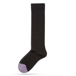 Calf-High Socks - Black/Violet