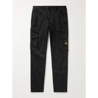 Slim-Fit Tapered Logo-Appliqued Cotton-Blend Cargo Trousers