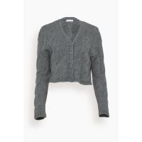 Jolie Cable Knit Cardigan in Thunder