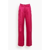 Emerson Pleated Silk Pant in Lipstick
