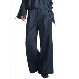 Neve Mid-Waisted Wide Leg Trouser - Navy