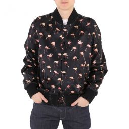 Mens Teddy Jacket in Black and Pink Flamingo, Brand Size 48