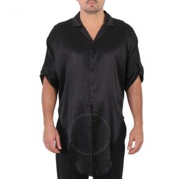 Micro Stud Details Knot-hem Silk Shirt, Brand Size 41