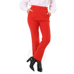 Ladies Red Tailored Straight-leg Trousers, Brand Size 38 (US Size 6)