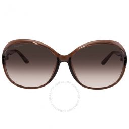 Brown Gradient Oval Sunglasses