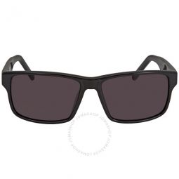 Grey Rectangular 58 mm Mens Sunglasses