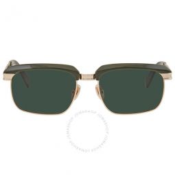 Olive Green Rectangular Unisex Sunglasses