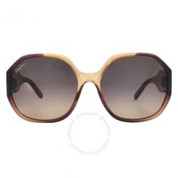 Ladies Red Oval Sunglasses