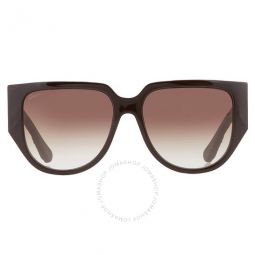 Brown Gradient Browline Ladies Sunglasses