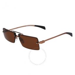 Brown Rectangular Unisex Sunglasses