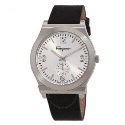 Gancini Quartz Silver Dial Mens Watch