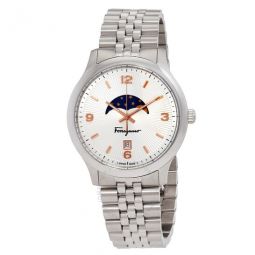 Duo Moonphase Quartz Silver Dial Mens Watch
