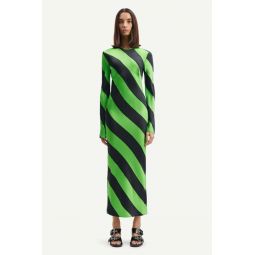 Alina Long Dress - Green Stripe