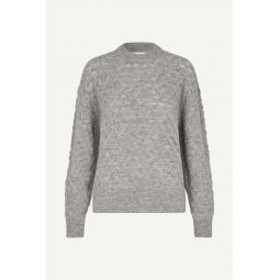 Saanour Pointelle Sweater - Grey Melange