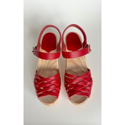 Madrid High Clog Sandal - Red