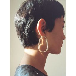 Oval Fluid Earrings - Sterling Silver/Gold Plated