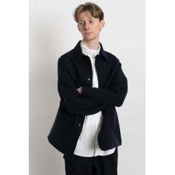 Pruner Coat Navy Double Flannel Jacket - Black