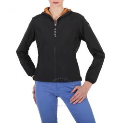 Ladies Black Astrea Hooded Rain Jacket, Brand Size 1 (Small)