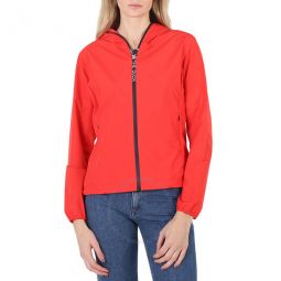 Ladies Jack Red Astrea Hooded Rain Jacket, Brand Size 3 (Large)