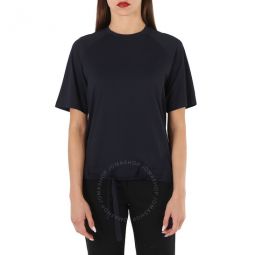 Ladies Navy Blue Ursa Drawstring-Hem T-Shirt, Brand Size 0 (X-Small)