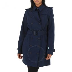 Ladies Blue Black Audrey Trench Jacket, Brand Size 4 (X-Large)