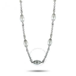 Sterling Silver and Pearl Chain Necklace
