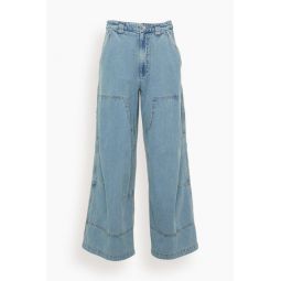 Marion Mended Denim Pant in Blue