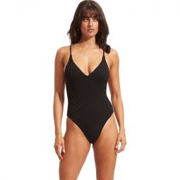 Secondwave V Neck One-Piece Swim Suit - Womens
