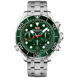 Mondial Timer Chronograph Quartz Green Dial Mens Watch