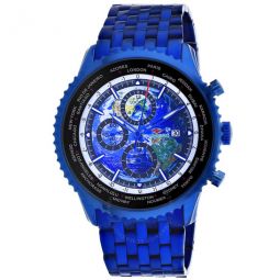 Meridian World Timer GMT Blue Dial Mens Watch