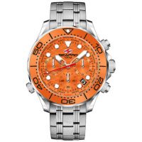 Mondial Timer Chronograph Quartz Orange Dial Mens Watch