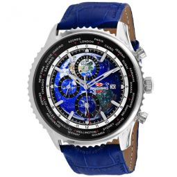 Meridian World Timer GMT Blue Dial Mens Watch